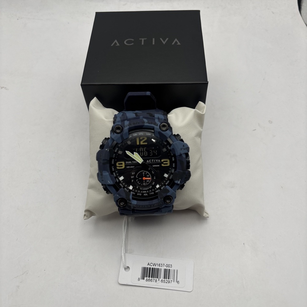 Activa X Invicta ACW1637-003 - Black Ops Digital Watch 56mm -Camouflage Blue